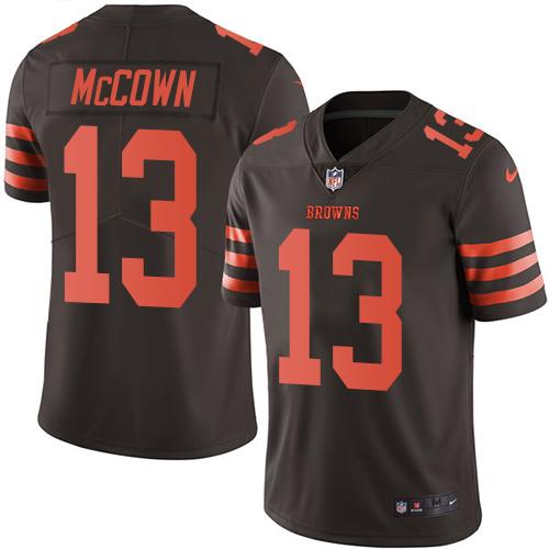 Browns #13 Josh McCown Brown Stitched Limited Rush Nike Jersey