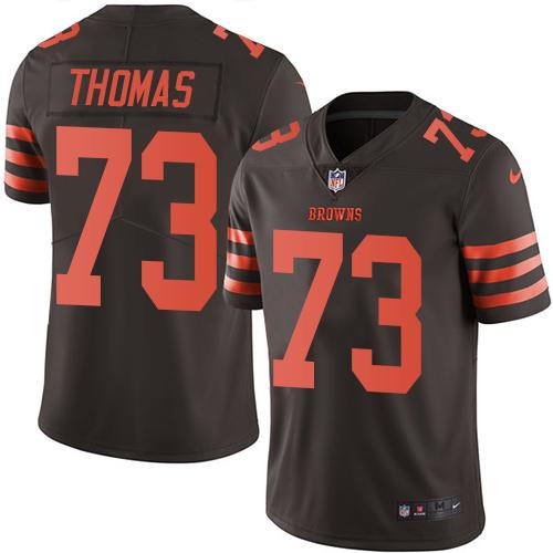 Browns #73 Joe Thomas Brown Stitched Limited Rush Nike Jersey