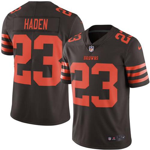 Browns #23 Joe Haden Brown Stitched Limited Rush Nike Jersey