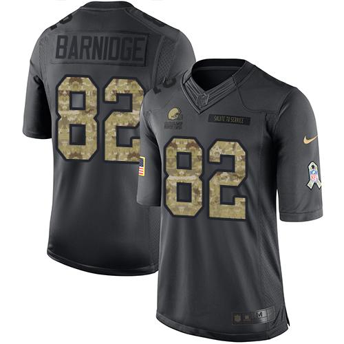 Browns #82 Gary Barnidge Black Stitched Limited 2016 Salute To Service Nike Jersey