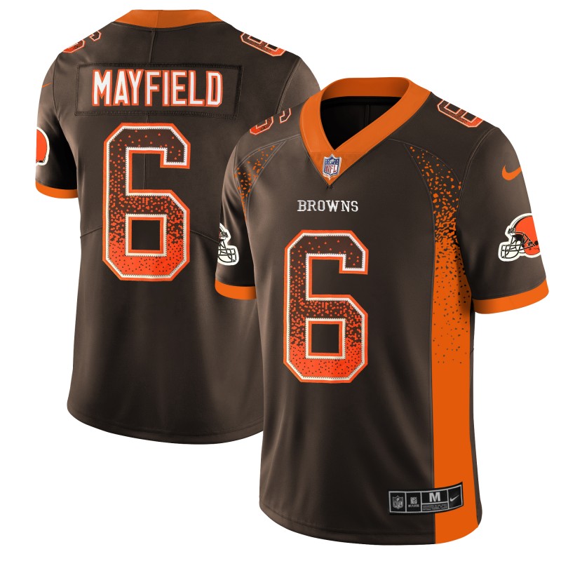 Browns #6 Baker Mayfield Brown 2018 Drift Fashion Color Rush Limited Stitched Jersey
