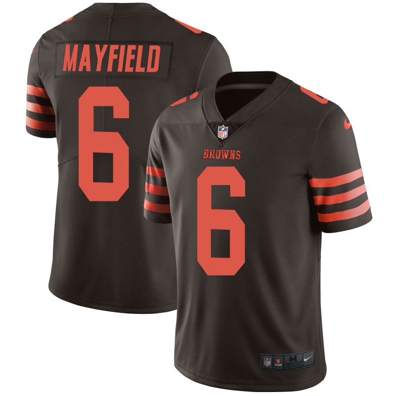 Browns #6 Baker Mayfield Brown Color Rush Limited Stitched Jersey