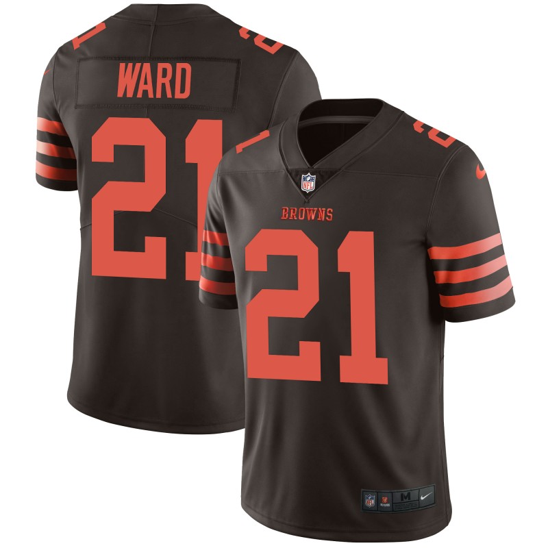 Browns #21 Denzel Ward Brown Color Rush Limited Stitched Jersey