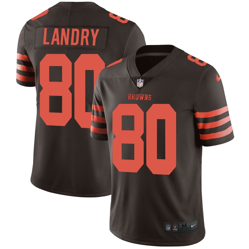 Browns #80 Jarvis Landry Brown Color Rush Limited Stitched Jersey