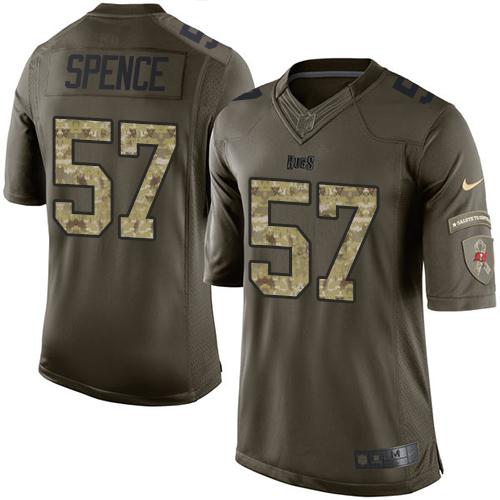 Buccaneers #57 Noah Spence Green Stitched Limited Salute To Service Nike Jersey