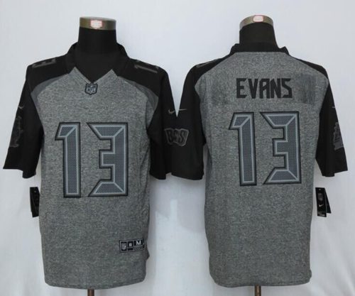 Buccaneers #13 Mike Evans Gray Stitched Limited Gridiron Gray Nike Jersey
