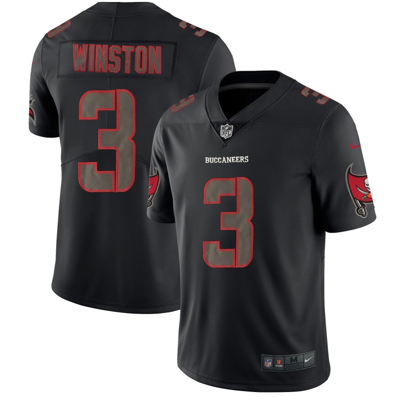 Buccaneers #3 Jameis Winston 2018 Black Impact Limited Stitched Jersey