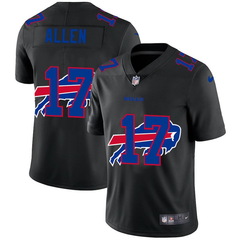 Buffalo Bills #17 Josh Allen Black Shadow Logo Limited Stitched Jersey