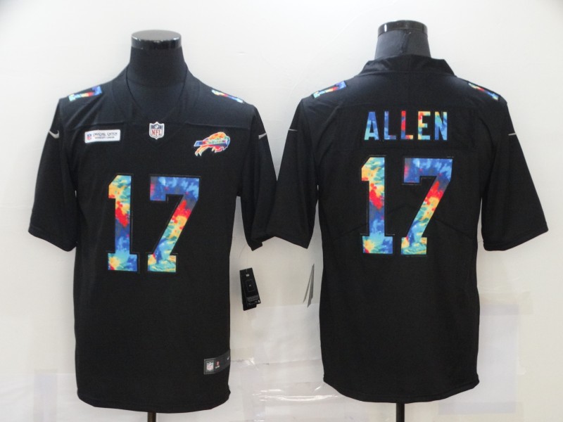 Buffalo Bills #17 Josh Allen 2020 Black Crucial Catch Limited Stitched Jersey