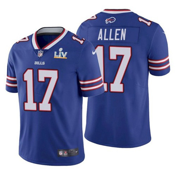 Buffalo Bills #17 Josh Allen Blue 2021 Super Bowl LV Stitched Jersey