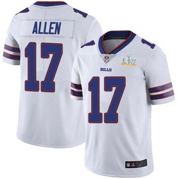 Buffalo Bills #17 Josh Allen White 2021 Super Bowl LV Stitched Jersey