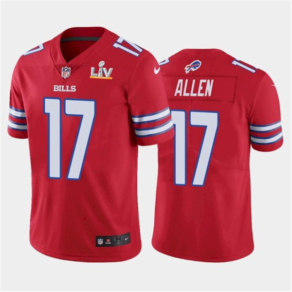 Buffalo Bills #17 Josh Allen Red 2021 Super Bowl LV Stitched Jersey