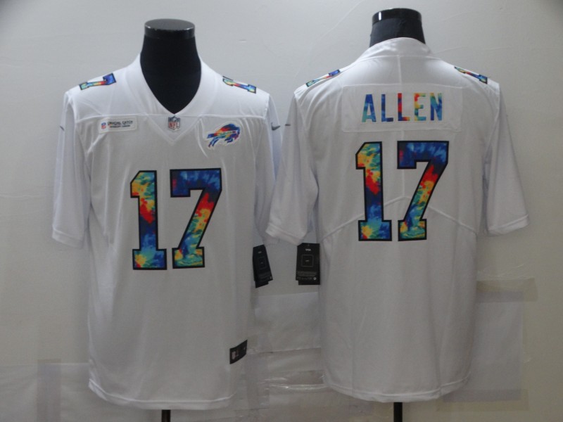 Buffalo Bills #17 Josh Allen 2020 White Crucial Catch Limited Stitched Jersey