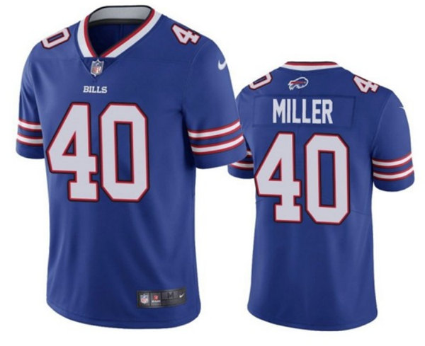 Buffalo Bills #40 Von Miller Royal Vapor Untouchable Limited Stitched Jersey