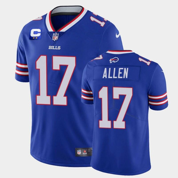 Buffalo Bills #17 Josh Allen Royal With C Patch Vapor Untouchable Limited Stitched Jersey