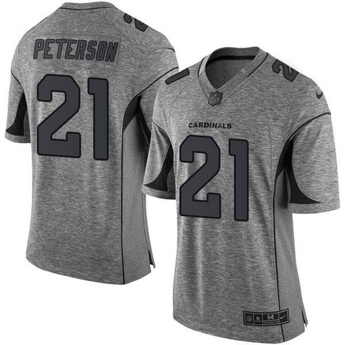Cardinals #21 Patrick Peterson Gray Stitched Limited Gridiron Gray Nike Jersey