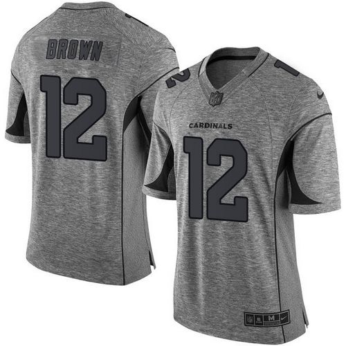 Cardinals #12 John Brown Gray Stitched Limited Gridiron Gray Nike Jersey