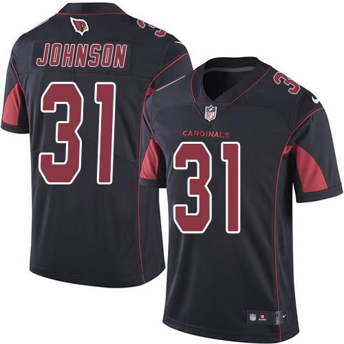 Cardinals #31 David Johnson Black Stitched Limited Rush Nike Jersey