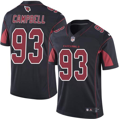 Cardinals #93 Calais Campbell Black Stitched Limited Rush Nike Jersey