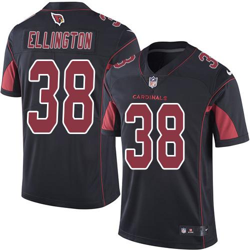 Cardinals #38 Andre Ellington Black Stitched Limited Rush Nike Jersey