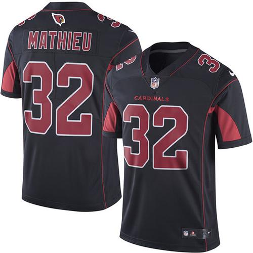 Cardinals #32 Tyrann Mathieu Black Stitched Limited Rush Nike Jersey