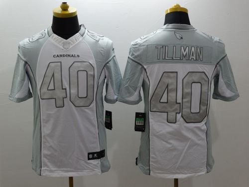 Cardinals #40 Pat Tillman White Stitched Limited Platinum Nike Jersey