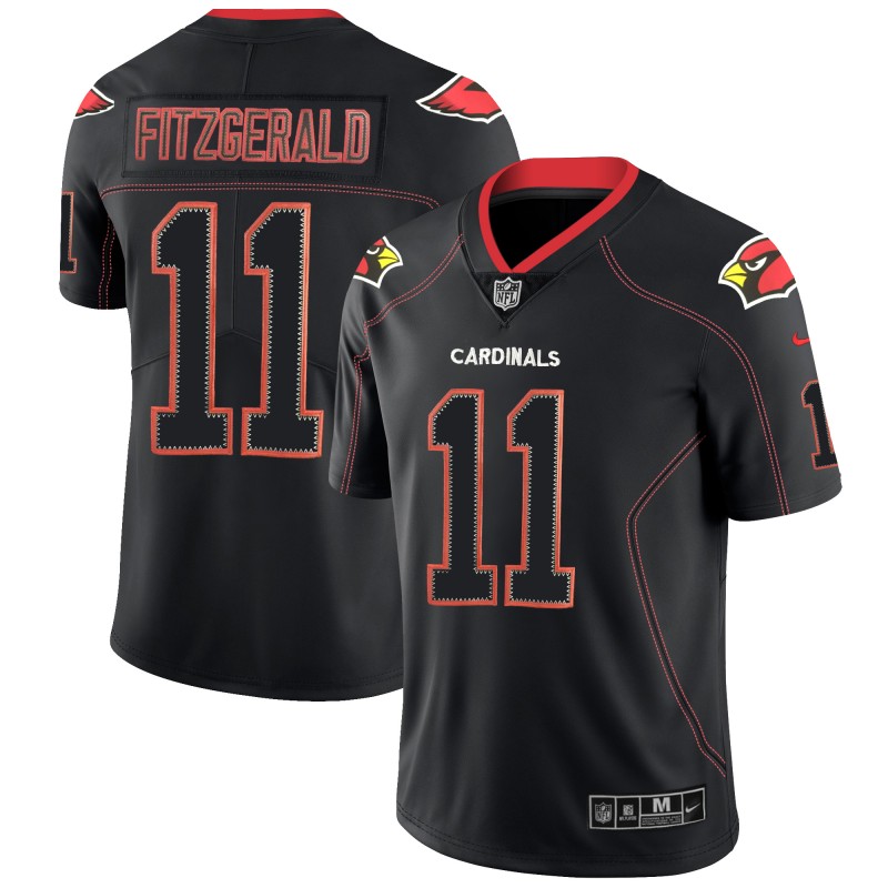 Cardinals #11 Larry Fitzgerald 2018 Lights Out Black Color Rush Limited Stitched Jersey