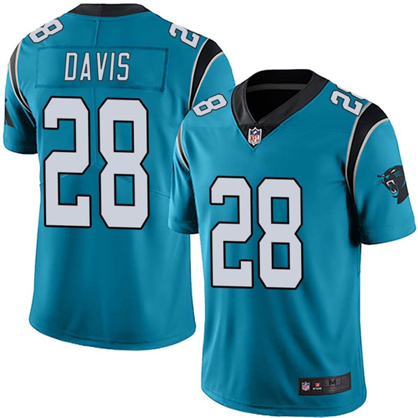 Carolina Panthers #28 Mike Davis Blue Vapor Untouchable Limited Stitched Jersey