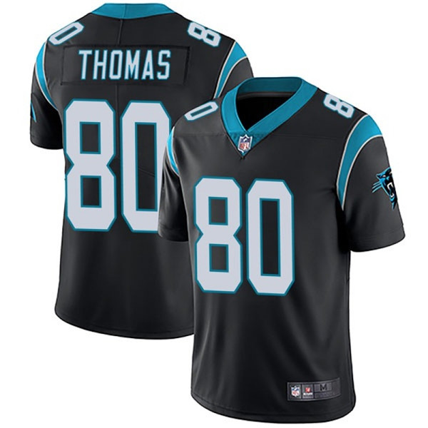 Carolina Panthers #80 Ian Thomas Black Vapor Untouchable Limited Stitched Jersey