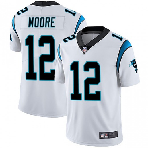 Carolina Panthers #12 DJ Moore White Vapor Untouchable Limited Stitched Jersey