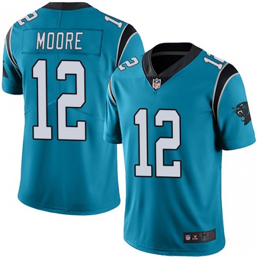 Carolina Panthers #12 DJ Moore Blue Vapor Untouchable Limited Stitched Jersey