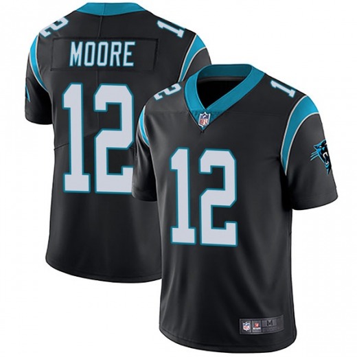 Carolina Panthers #12 DJ Moore Black Vapor Untouchable Limited Stitched Jersey