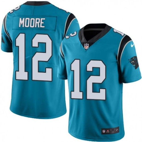 Carolina Panthers #12 D.J Moore Blue Stitched Jersey