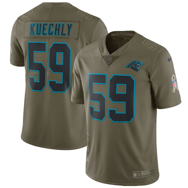 Carolina Panthers #59 Luke Kuechly Olive Salute To Service Limited Stitched Nike Jersey
