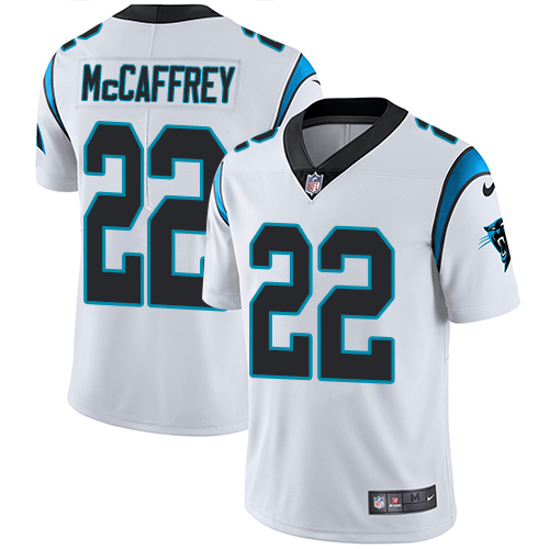 Carolina Panthers#22 Christian McCaffrey White Vapor Untouchable Player Limited Stitched Jersey