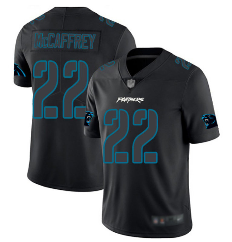 Carolina Panthers #22 Christian McCaffrey Black Impact Limited Stitched Jersey