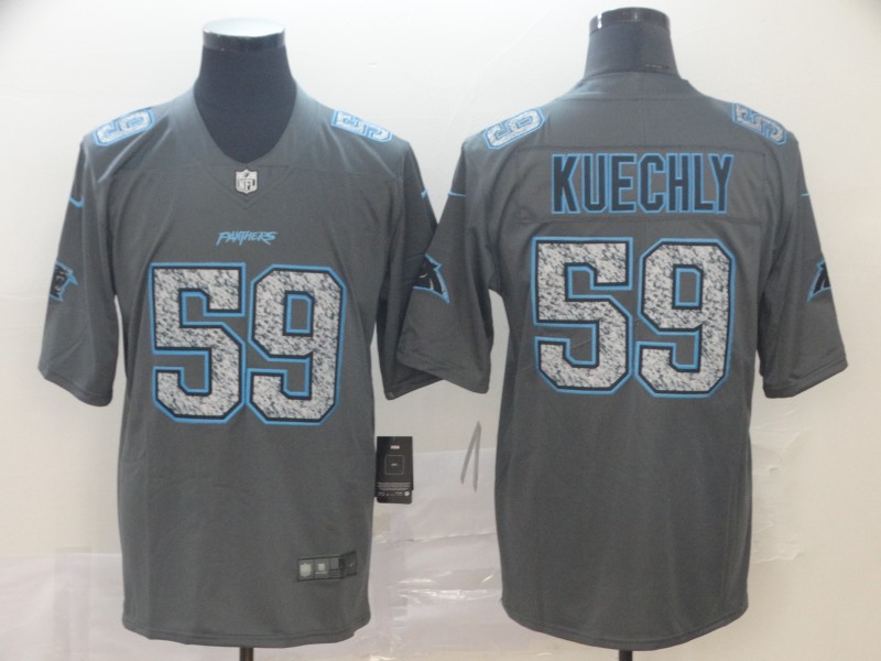 Carolina Panthers #59 Luke Kuechly 2019 Gray Fashion Static Limited Stitched Jersey