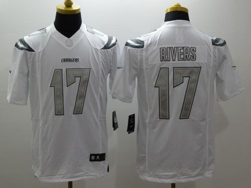 Chargers #17 Philip Rivers White Stitched Limited Platinum Nike Jersey
