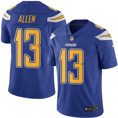 Chargers #13 Keenan Allen Electric Blue Stitched Limited Rush Nike Jersey