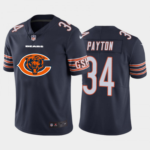 Chicago Bears #34 Walter Payton Navy 2020 Team Big Logo Limited Stitched Jersey