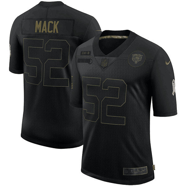 Chicago Bears #52 Khalil Mack 2020 Black Salute To Service Limited Stitched Jersey