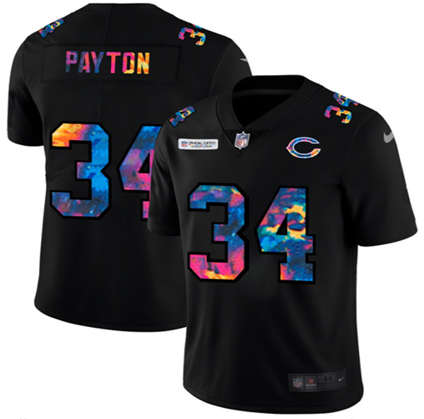 Chicago Bears #34 Walter Payton 2020 Black Crucial Catch Limited Stitched Jersey