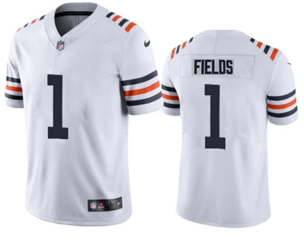 Chicago Bears #1 Justin Fields White Vapor Untouchable Limited Stitched Jersey 