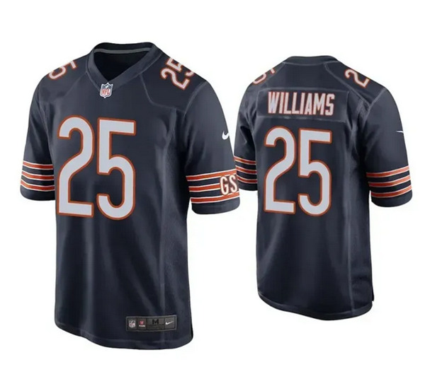 Chicago Bears #25 Damien Williams Navy Stitched Game Jersey