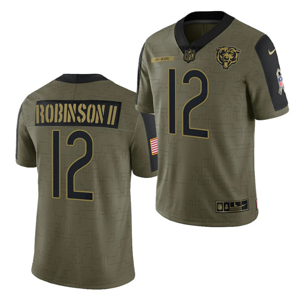 Chicago Bears #12 Allen Robinson II 2021 Olive Salute To Service Limited Stitched Jersey