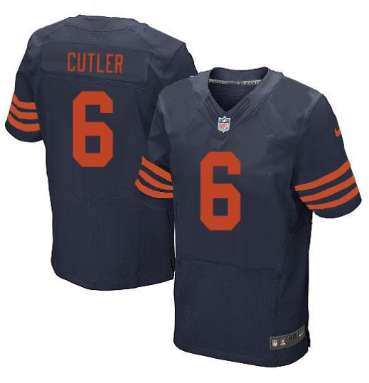 Chicago Bears #6 Jay Cutler 1940s Navy Blue Throwback Stitched Jersey