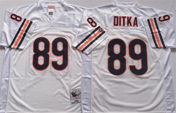 Chicago Bears #89 DITKA White Limited Stitched Jersey