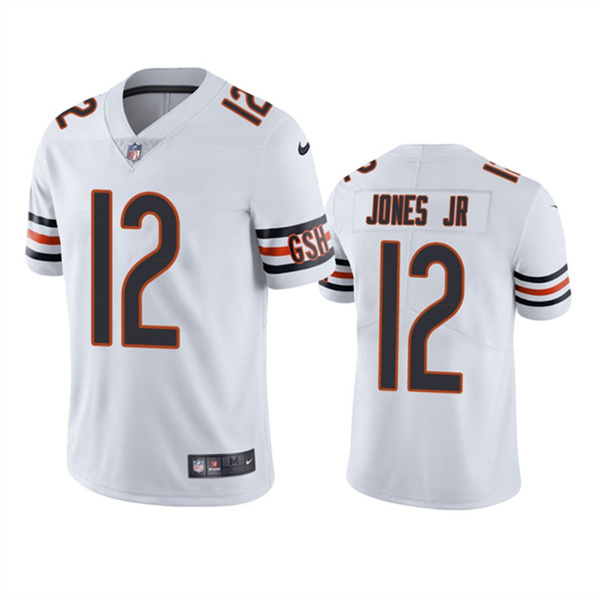 Chicago Bears #12 Velus Jones Jr. White Vapor Untouchable Limited Stitched Jersey