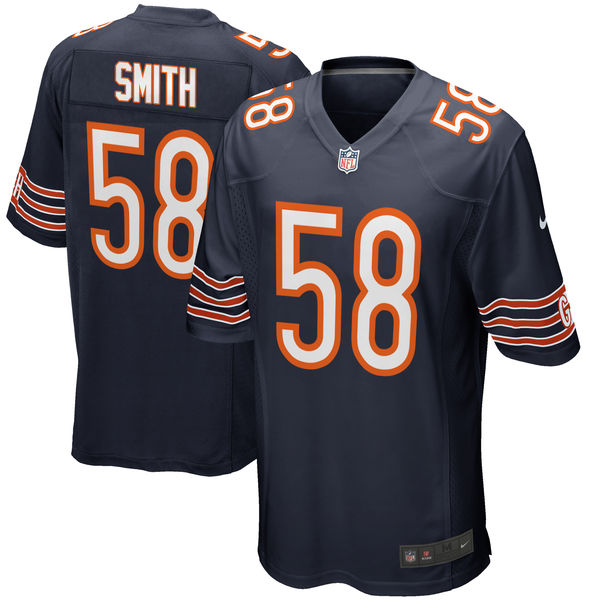 Chicago Bears #58 Roquan Smith Navy 2018 Draft First Round Pick Game Jersey