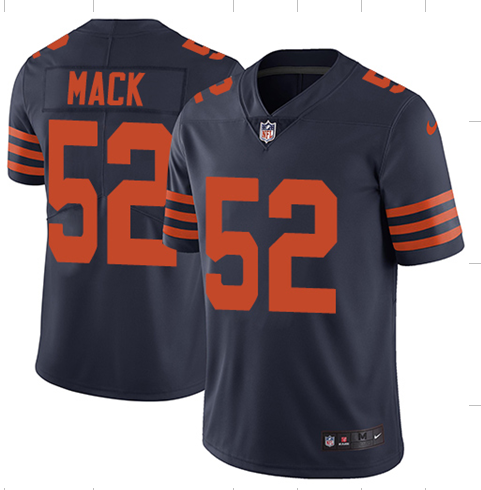 Chicago Bears #52 Khalil Mack Navy Throwback Vapor Untouchable Limited Stitched Jersey